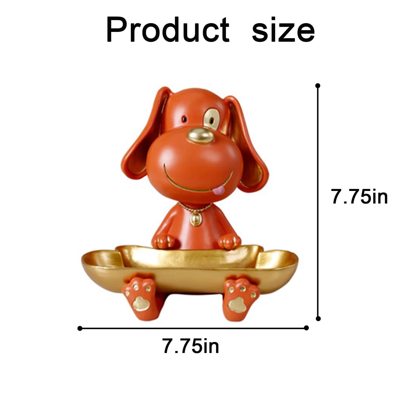 Resin Dog Statue Tray Home Decor | Animal Puppy Sculpture for Indoor | Candy, Accessory Holding Bowl | Gift for Birthday, Christmas and Anniversary