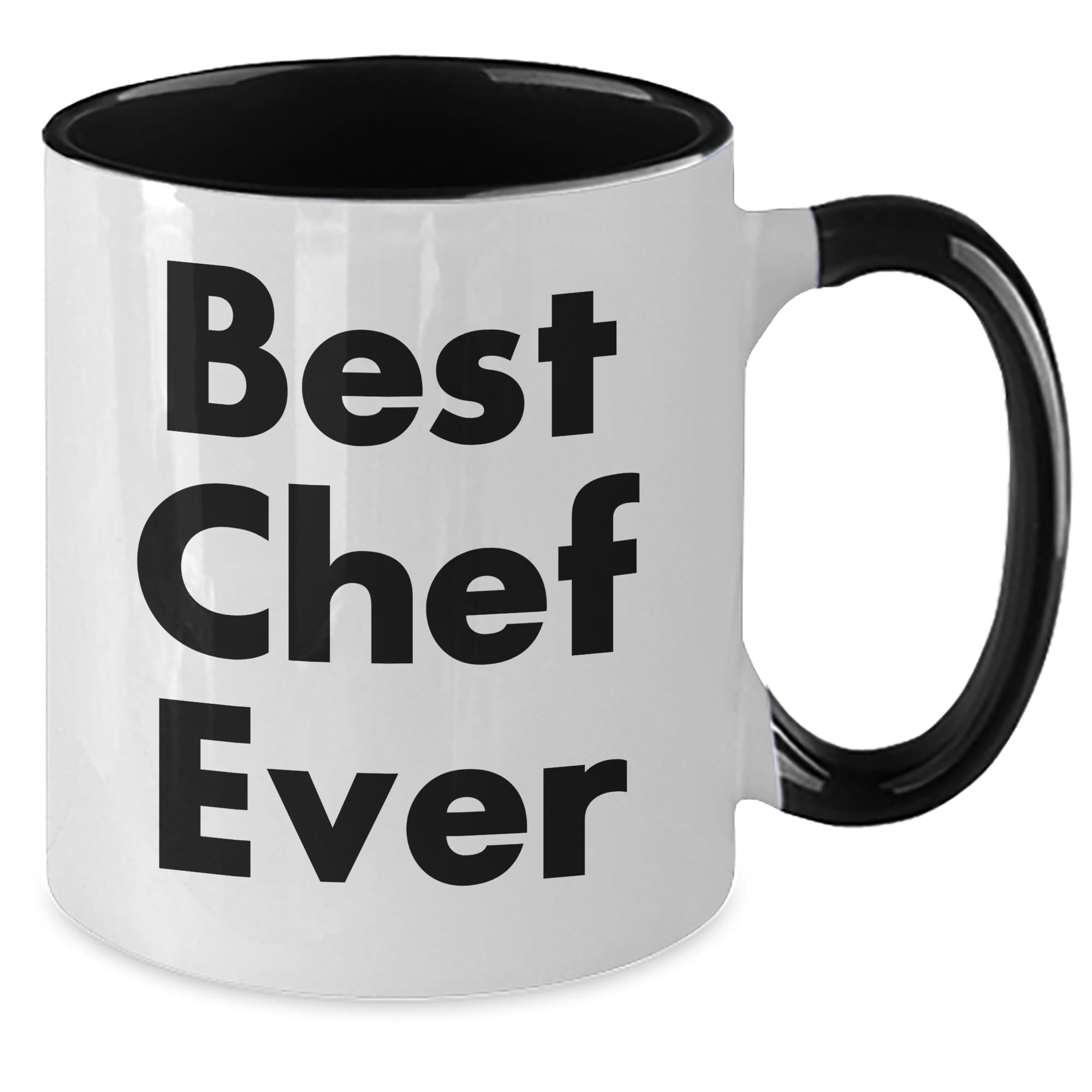 NAPAVI Chefs Make Me Happy, Chef Gifts from Friends, Two Tone Coffee Mugs for Valentine's, Best Chef Ever Quote