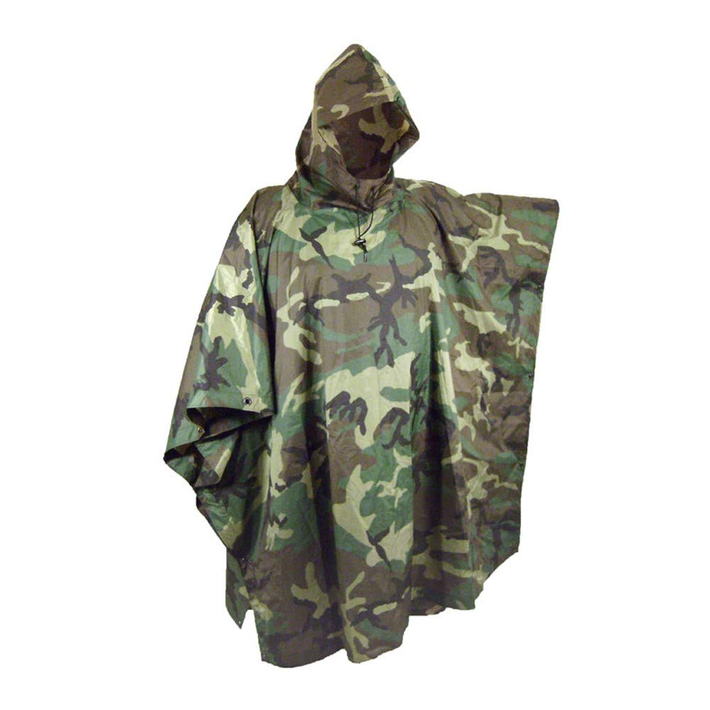 Army Hunting Fishing Outdoor Rain Poncho Raincoat Waterproof Camouflage