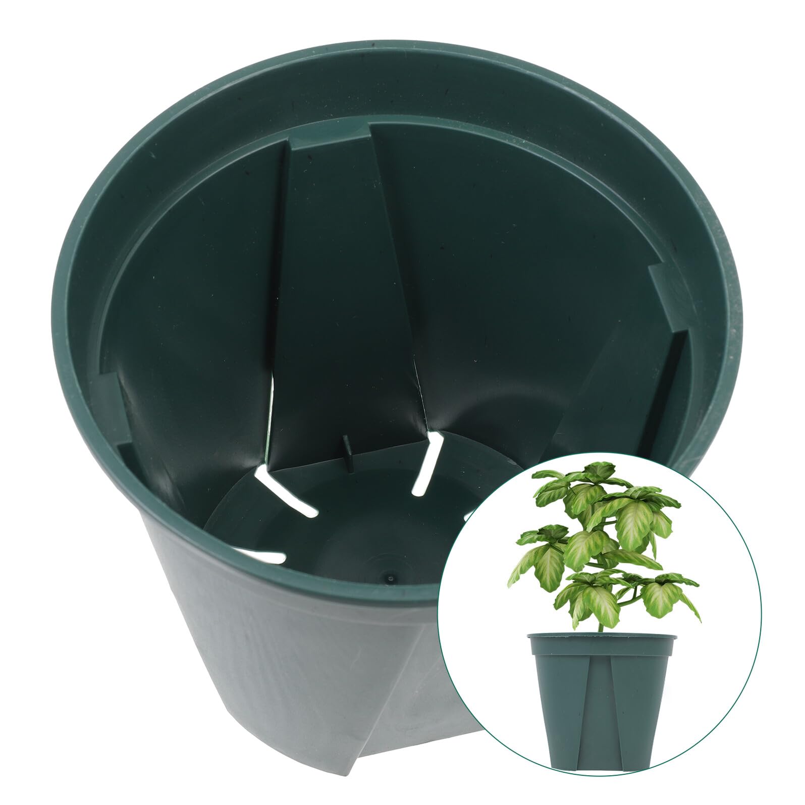 5 Pièces Contrôle Racines Pot de Fleurs Rond Conteneur Plastique Ventilé pour Plantes Vertes Adapté Orchidées Rosiers et Scindapsus Intérieur et Extérieur Balcon et Jardin