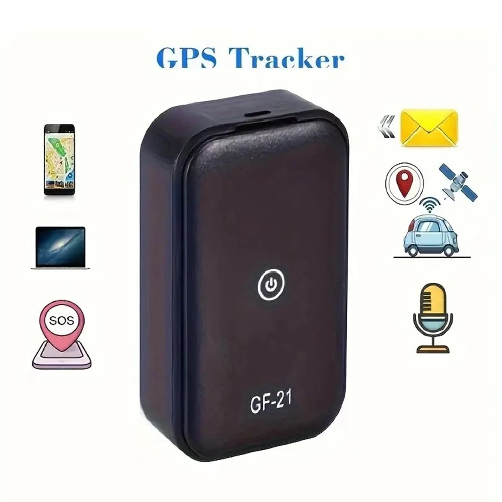 5X Rastreador GPS GF21, Posicionamiento Preciso, Minirastreador de Coche, Rastreador GPS Universal para Bicicletas para Personas Mayores y Niños