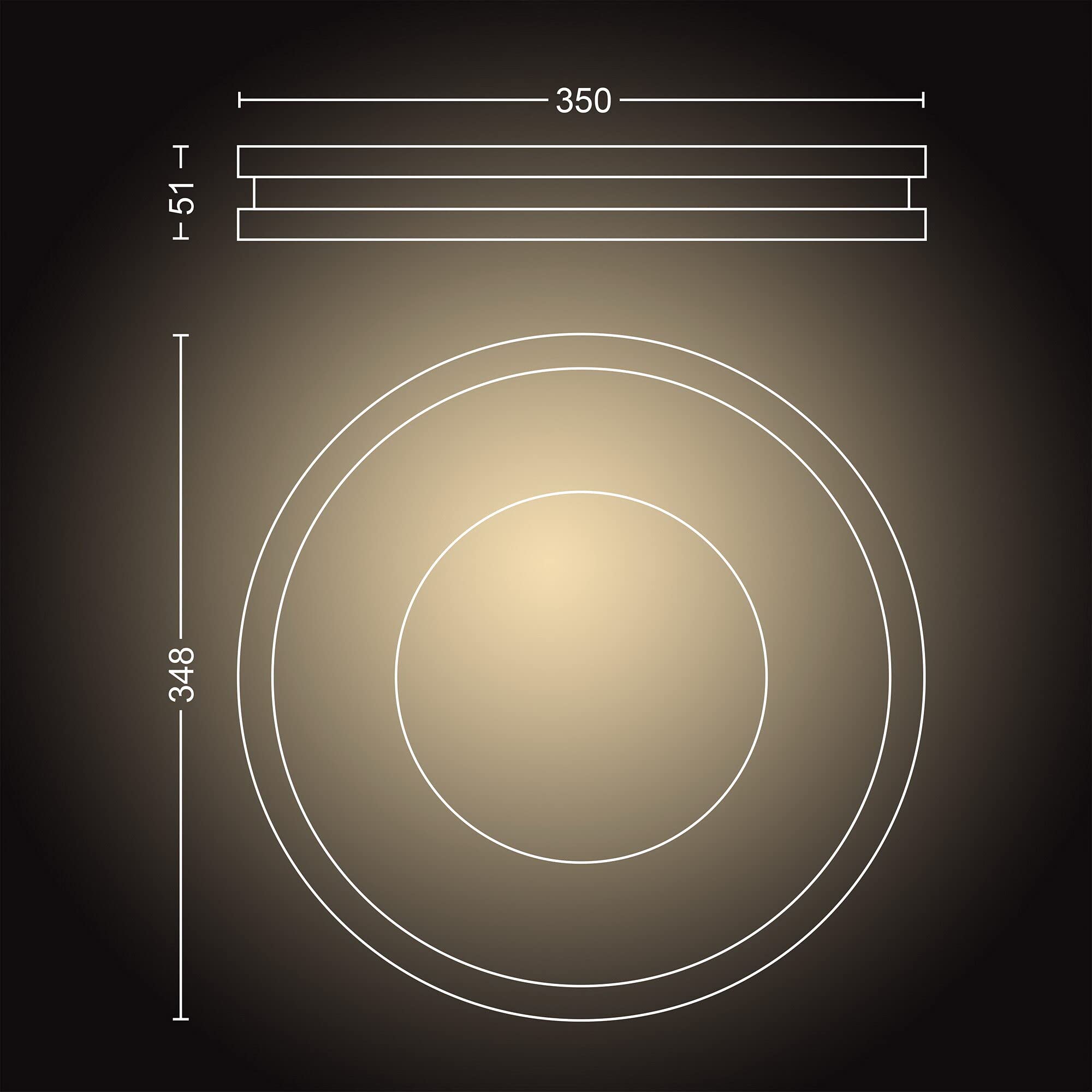Philips Hue – Lámpara inteligente, Hue Being, Plafón LED Inteligente, Luz Blanca de Cálida a Fría, Compatible con Alexa y Google Home, Color Negro