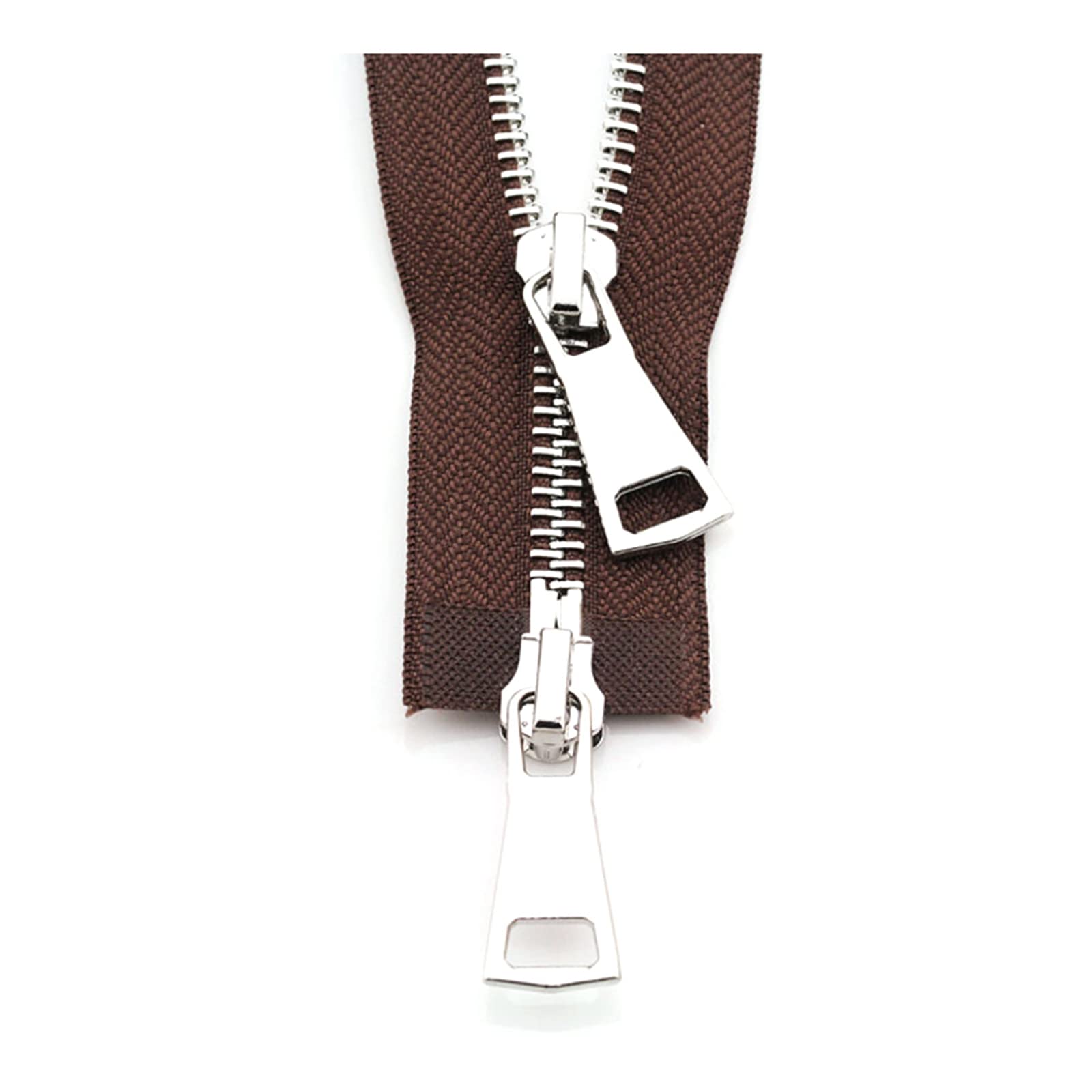 5# Metal Zipper Double Slider Two-Way 70-90cm Multicolor for Sewing Accessories(Coffee,70cm)