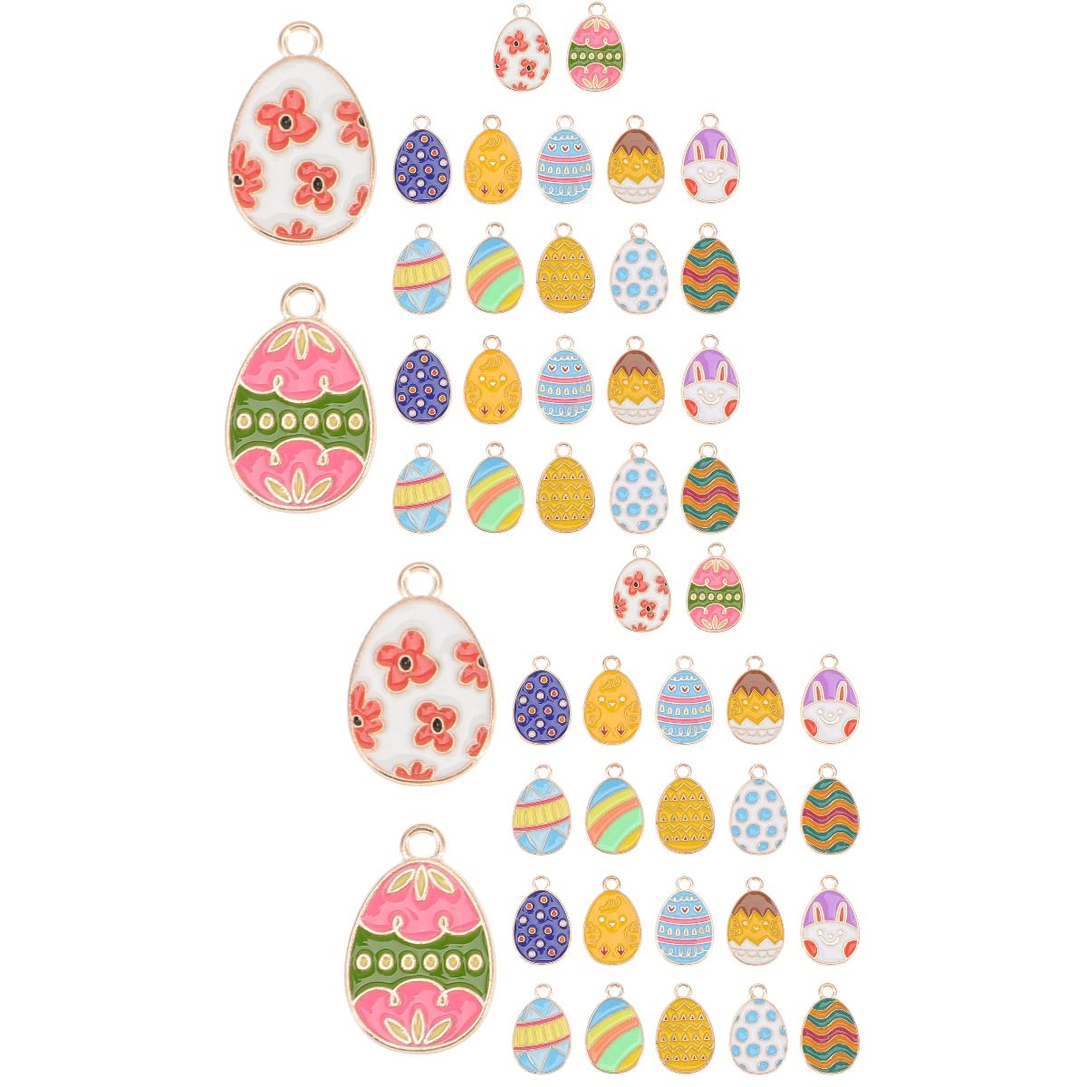 SUPVOX 48 pcs DIY accessories Easter rabbit pendant easter chick charms earring charms bunny pendant charms easter flatback enamel charms rabbit charm egg bracelet charms bulk Zinc alloy
