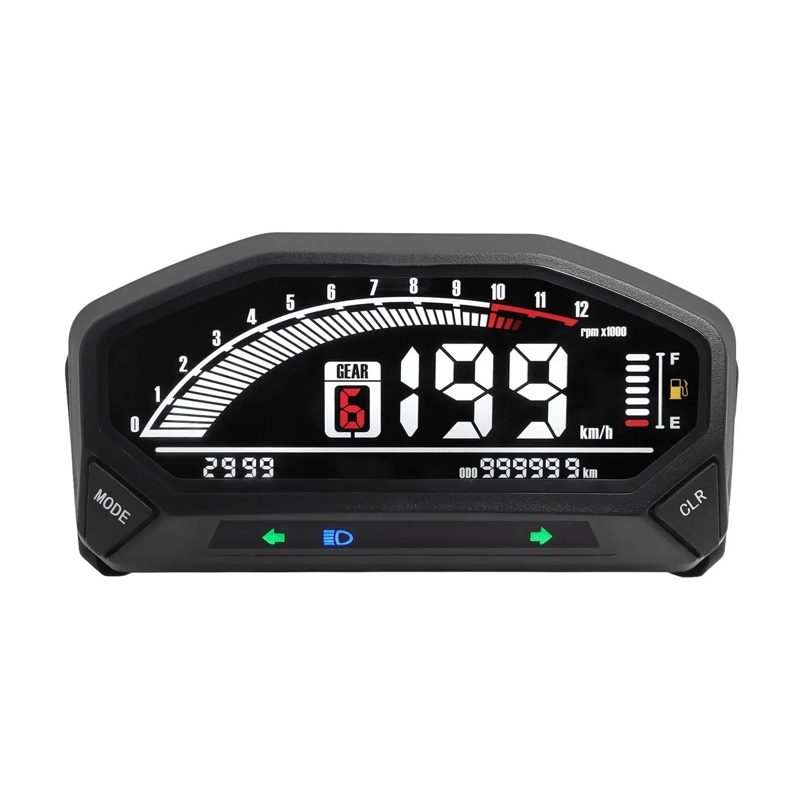 Contagiri contachilometri Accessori Per Motociclette Tachimetro LED Universale Contachilometri Digitale Retroilluminato Contagiri Per Motori 1,2,4 Cilindri