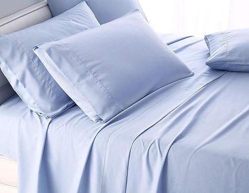 Dream'z Bedding Juego de sábanas de 600 hilos 100% algodón egipcio de fibra larga, tejido satinado, juego de sábanas de 4 piezas para colchones de