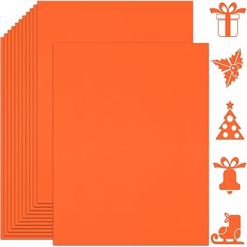 25 Pieces Orange Cardstock 8.5" x 11" 250g/90lb for Scrapbooking, Invitations, Printing, DIY Cards