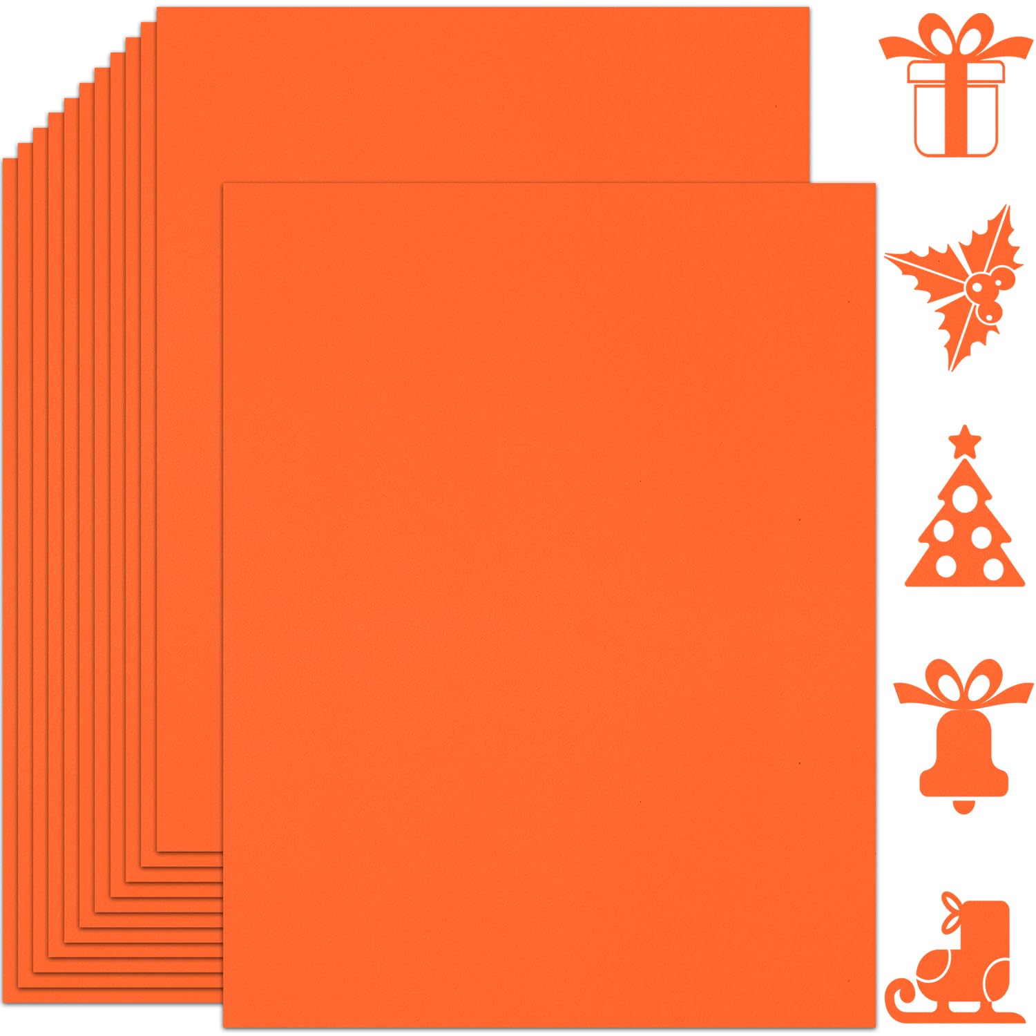 25 hojas de papel de cartulina naranja de 8.5 x 11 pulgadas, papel grueso de 250 g/m² para álbumes de recortes, invitaciones, impresión y tarjetas de bricolaje