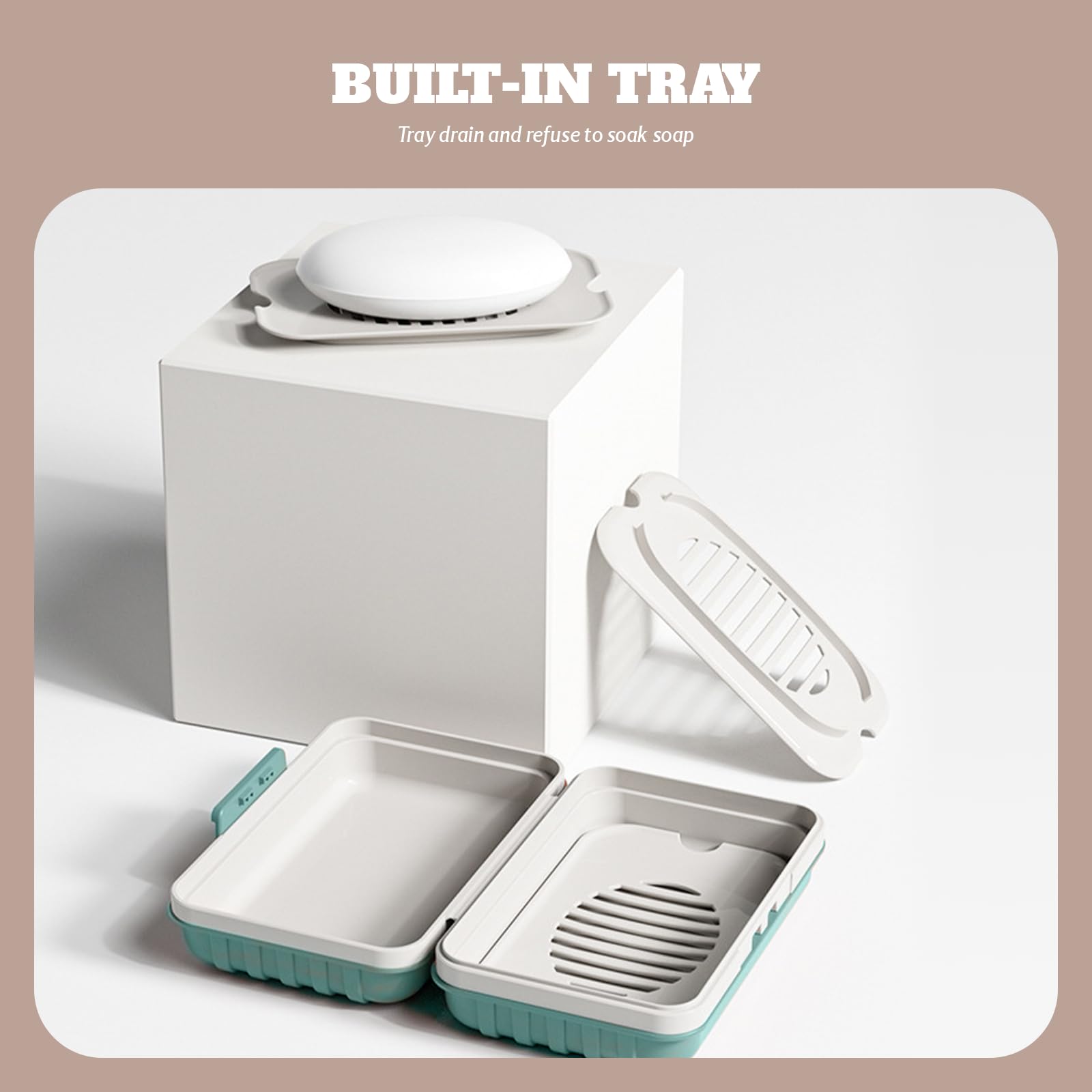 Bailinks 1 PCS Soap Dish, Portable Soap Box with Lid, Travel Soap Case for Bathroom Shower, Kitchen, Hiking - Image 3