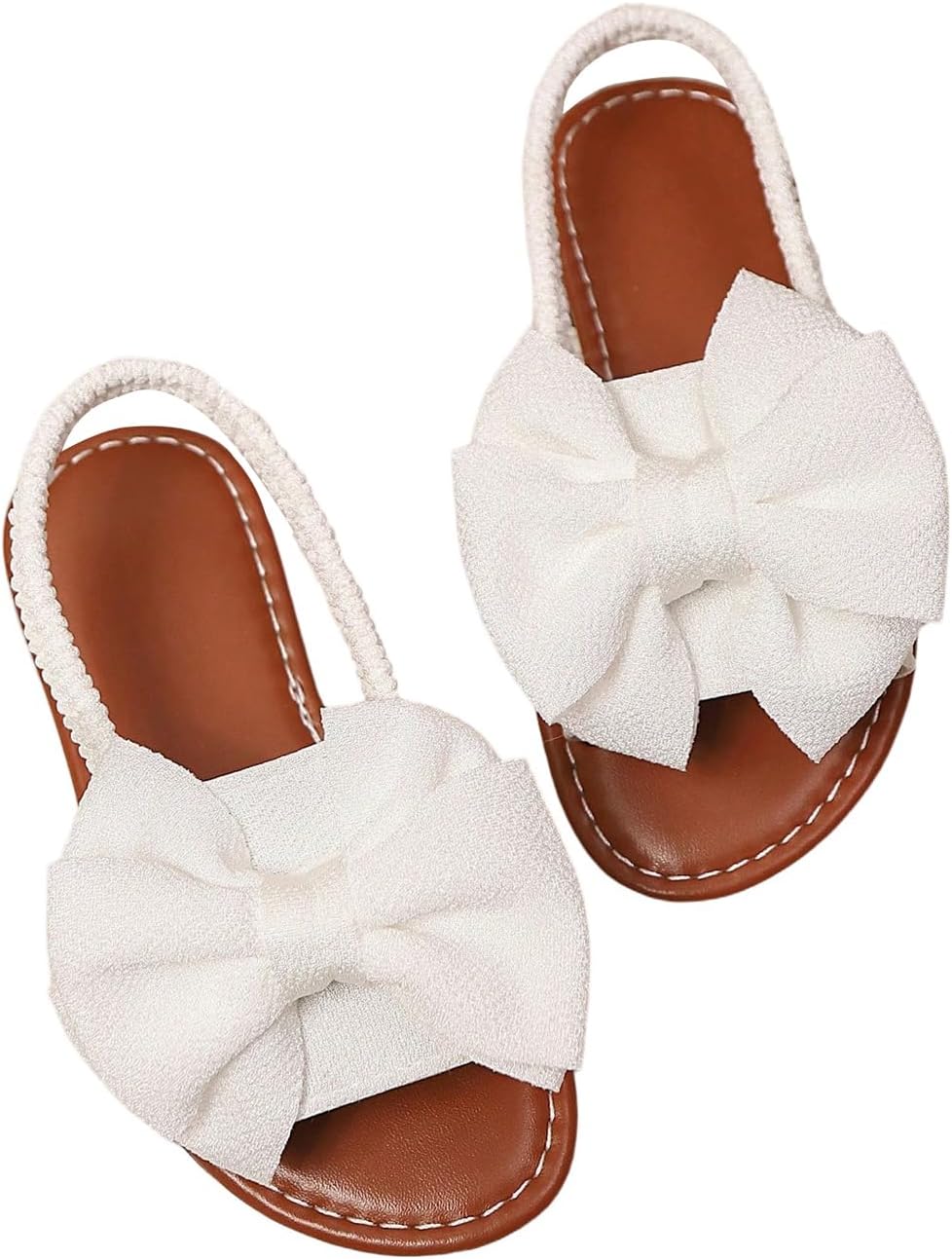 GORGLITTER Girl's Sandals Dress Bow Slide Sandals Ankle Strap Open Toe Flats Cute Summer Vacation Sandals Shoes