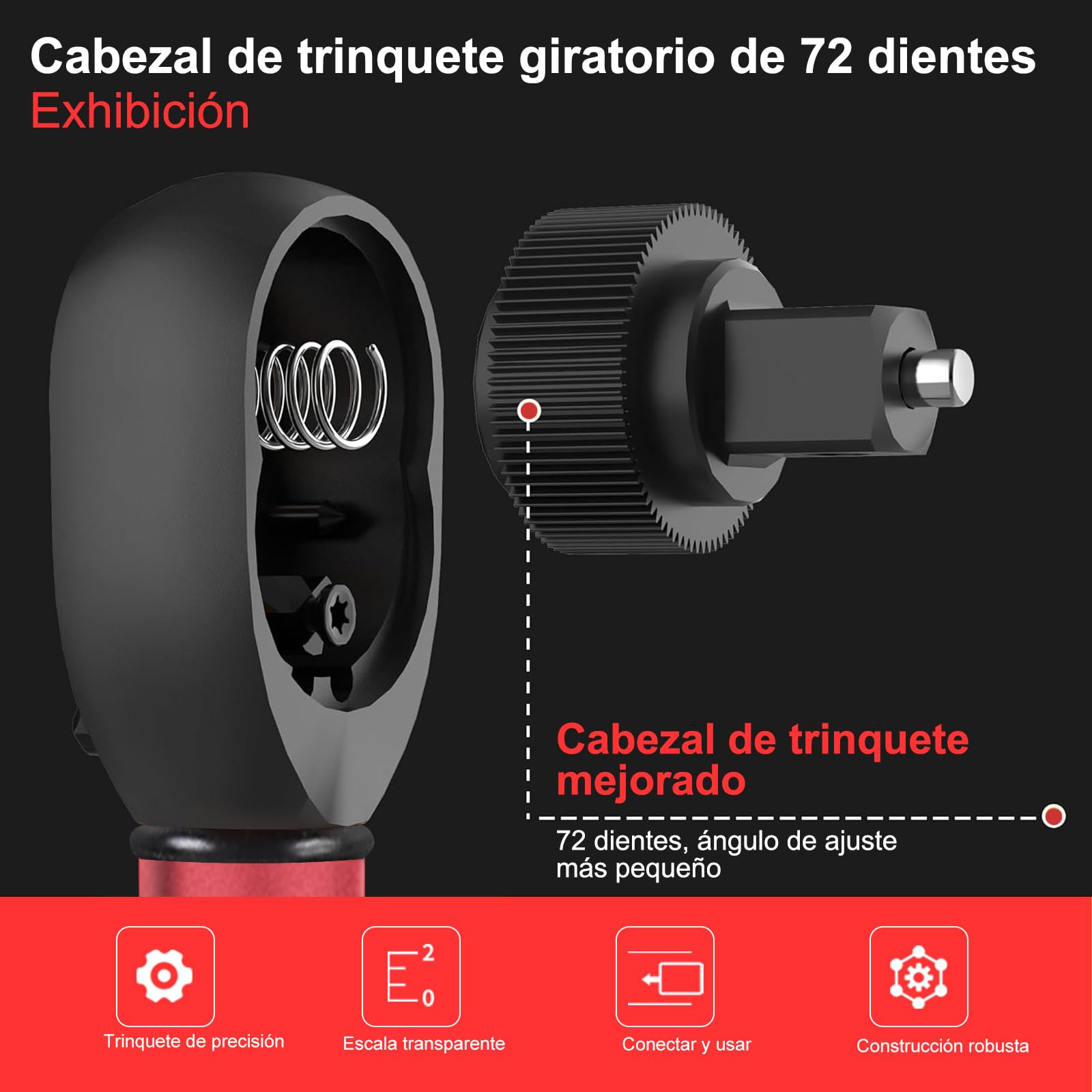 ATsafepro Llave Dinamométrica 3/8'', Llave Dinamométrica coche 5-60 Nm, Chave Dinamométrica para Bicicleta, Moto y Coche Mantenimiento del Vehículo,Precisión ±3% con 72 Dientes