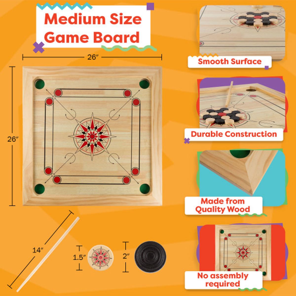 キャロムボード Carrom Board Game | The Original Multi-Game Board