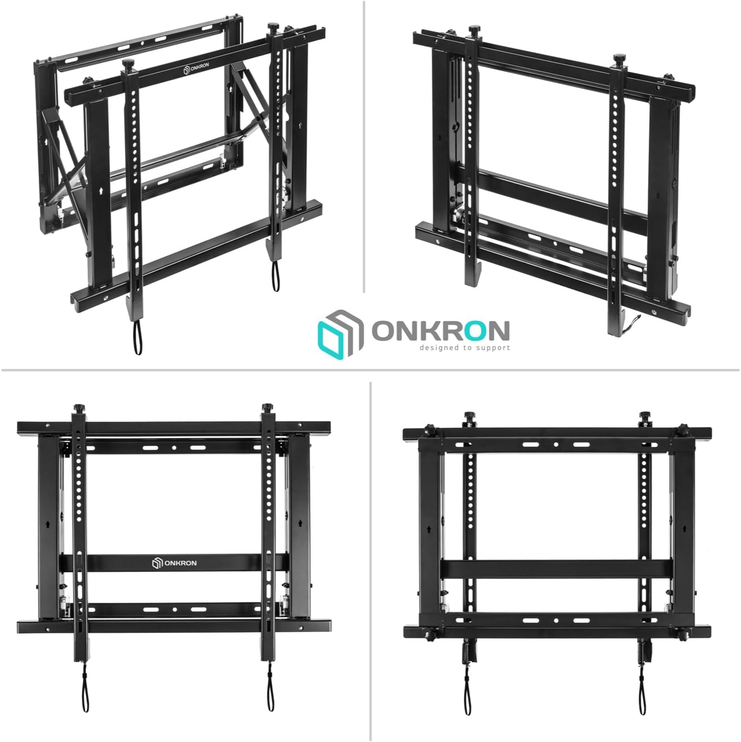 ONKRON Professional Wall Mount Solution for Video Walls Pop Out System 50''-70'', Black