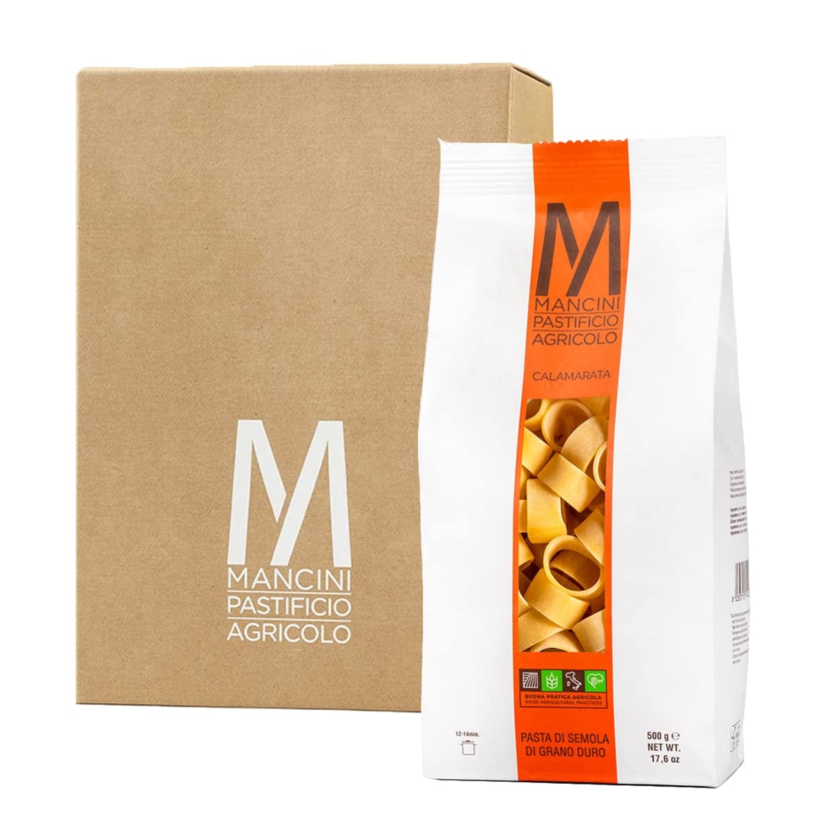 Mancini Pastificio Agricolo - Calamarata 500 gr - Caja de 12 paquetes