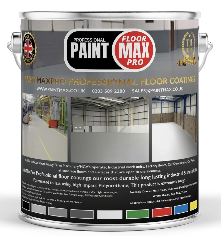 PaintMax Industrial PU350 Polyurethane Concrete Floor Paint Coating (Daffodil Yellow, 20 Litre)