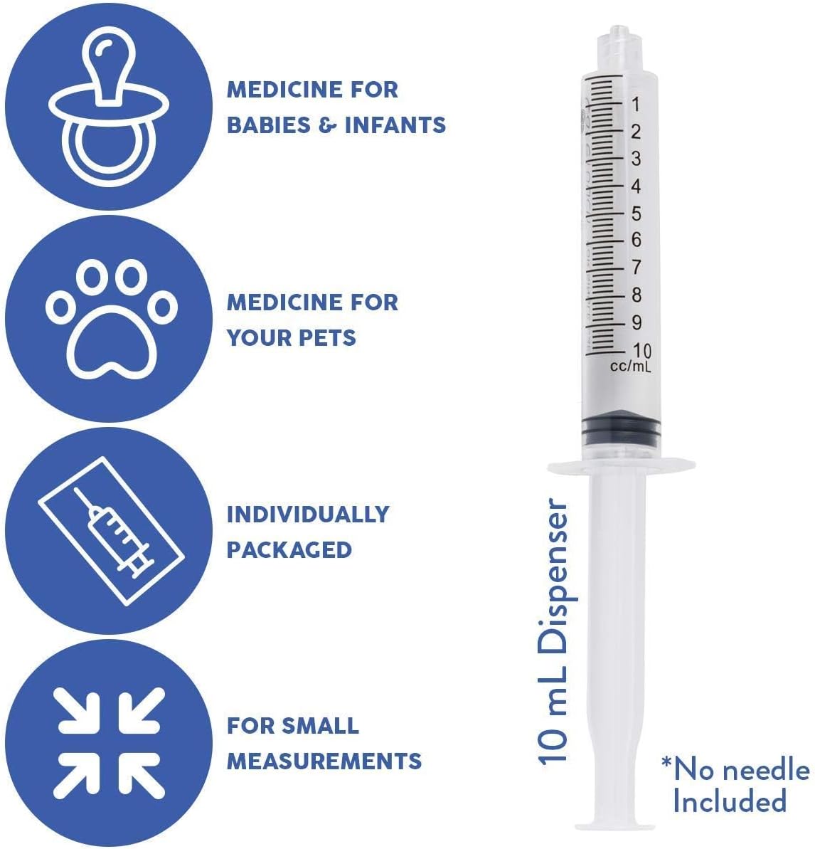 Care Touch CTSLL10 10mL Syringe Only - Luer Lock Syringe Tip (No Needle),100 Count (Pack of 1)