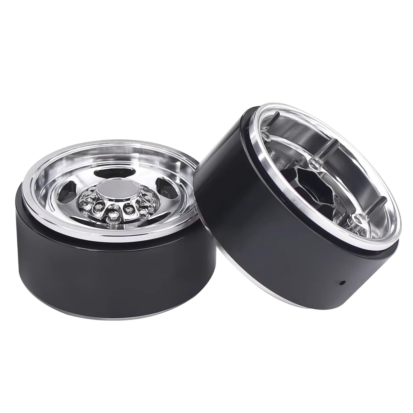 1,9 Alum Neg Offset Beadlocks para Wraith para Capra 1/10 Piezas | Pieza RC llanta ligera compensación negativa agarre lateral estable tuercas seguridad montaje seguro Repuesto