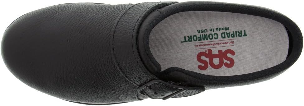 SAS® Clog Slip-Ons for Women – Leather Upper – CradleFit™ Cushioning – Foot-Shape® Design - Tripad Comfort® Black 8 W - Wide (C) - Image 4