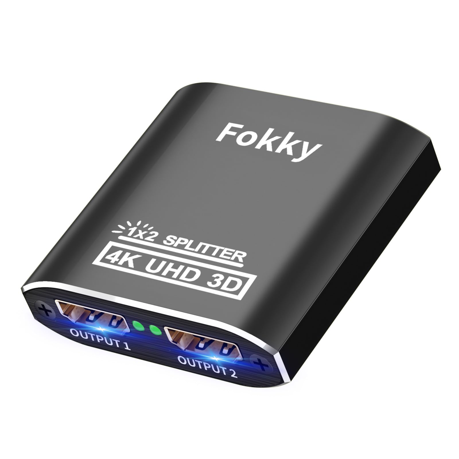 Splitter HDMI 4K, HDMI Switch Aluminium Répartiteur HDMI 1 Entrée 2 Sorties Affichage Simultané, 4K@30HZ 3D UHD 1080P, pour Xbox PS3 PS4 Lecteur Roku Blu-Ray HDTV Apple TV et Plus Appareil