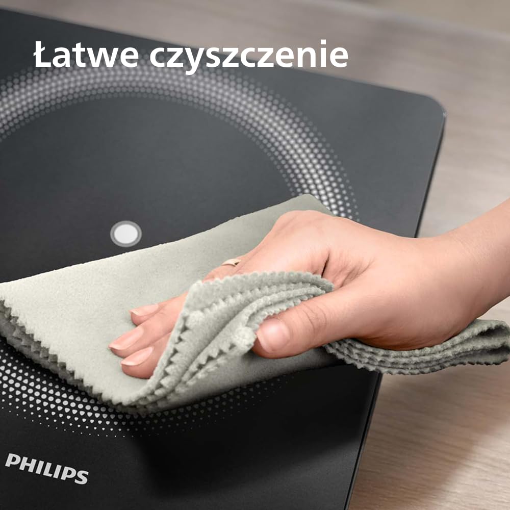 Kuchenka indukcyjna Philips z serii 3000 – 8 poziomów grzania, 4 programy gotowania, moc 2000W, przenośna kuchenka indukcyjna z automatycznym wyłączaniem, panel dotykowy (HD5830/90)
