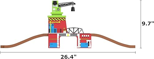Miniatura 6 de Accesorio de tren de juguete con riel para niños de 3 años en adelante, accesorios de madera para vías de tren, puente de grúa compatible con