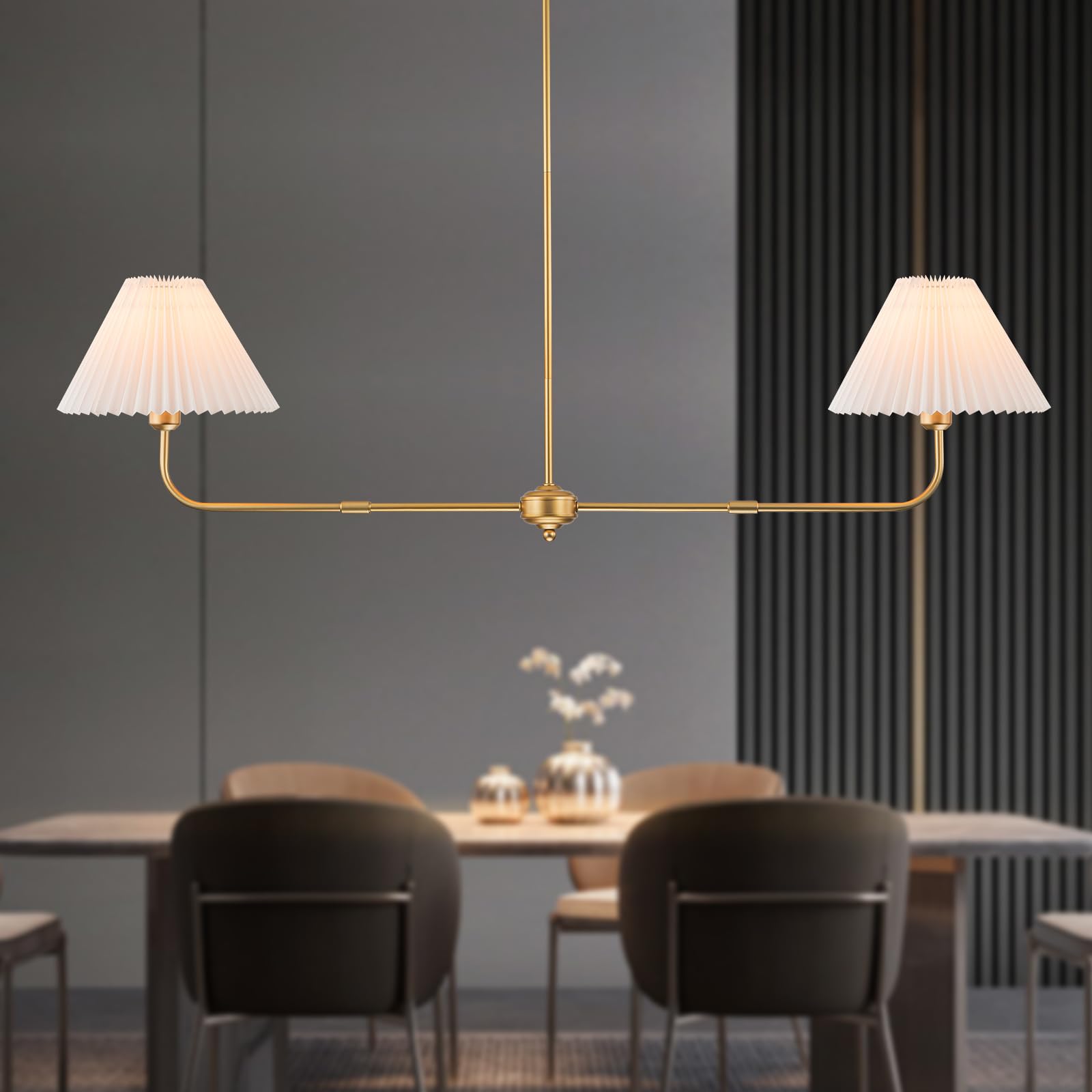 FIYUEOYI Gold Linear Chandelier