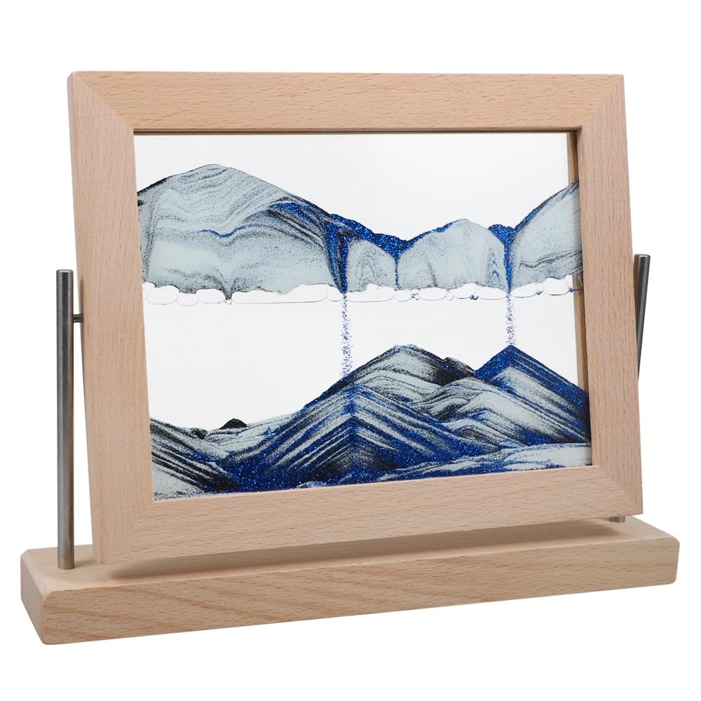 Vindar Moving Sand Art Picture, Dynamic Sand Picture 3D Desktop Moving Sand Art Sandscape Moving Sand Picture for Home and Office