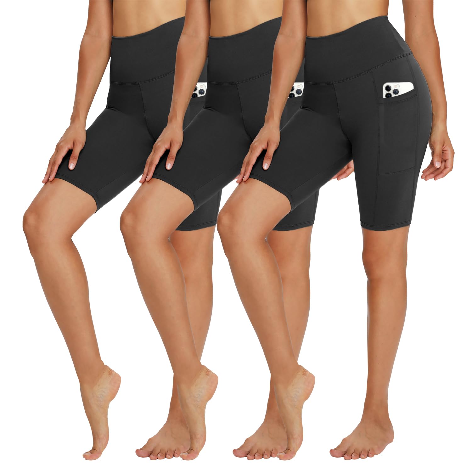 TNNZEET 3er Pack Radlerhose Damen High Waist Sommer Shorts Kurze Sporthose | Elastisch Leggings, Hotpants Unter Kleider für Sport Yoga, Kurze Hosen Damen, Unterziehhose Kleid, Gym Leggins, Sportshorts