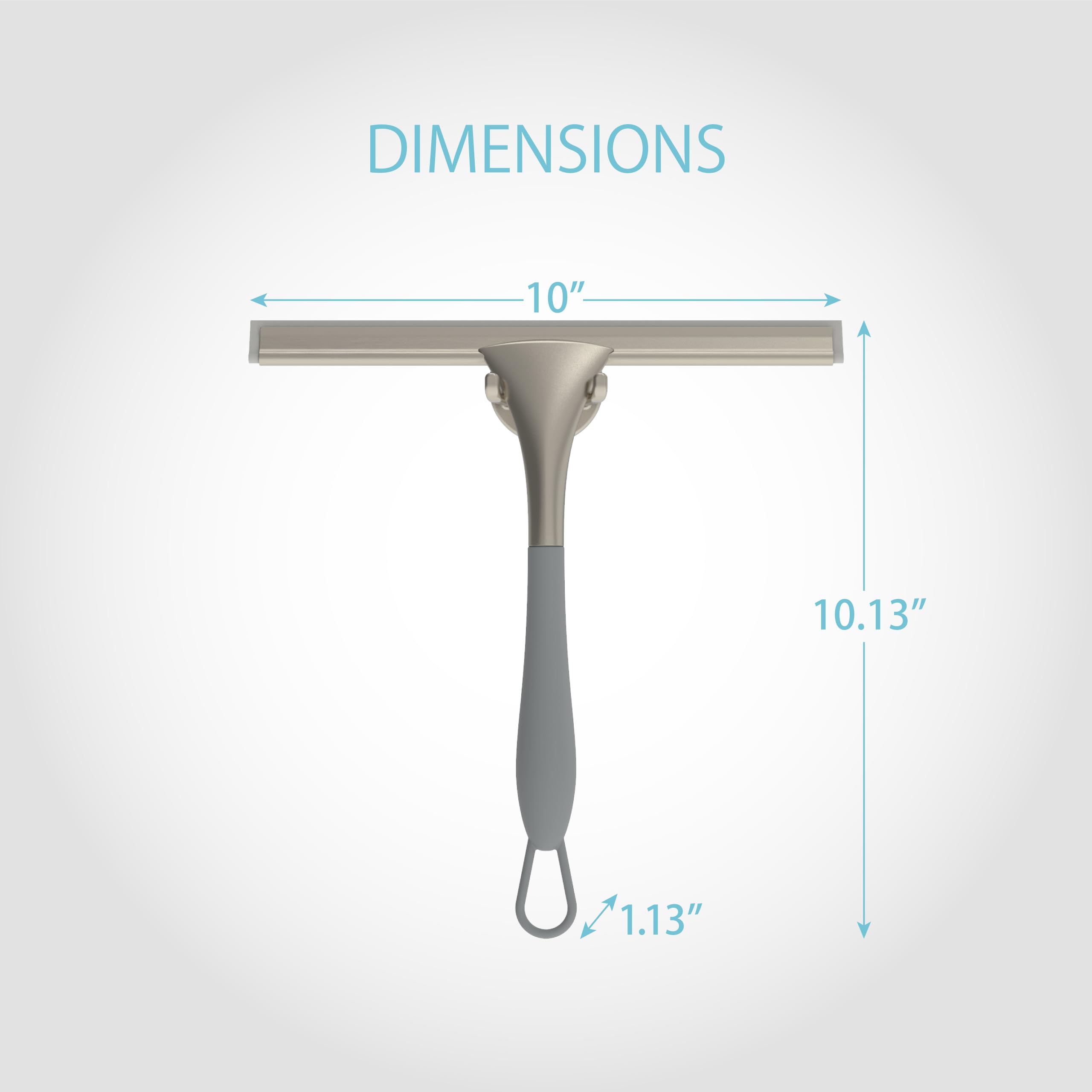 Better Living Products 17500 Soft Grip Shower Squeegee, 10-calowy gumowy Blade, szary/nikiel