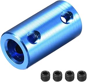 Uxcell 6mm To 8mm Bore Rigid Coupling Set Screw L25XD14 Aluminum Alloy,Shaft Coupler Connector,Motor Accessories,Dark Blue,4pcs