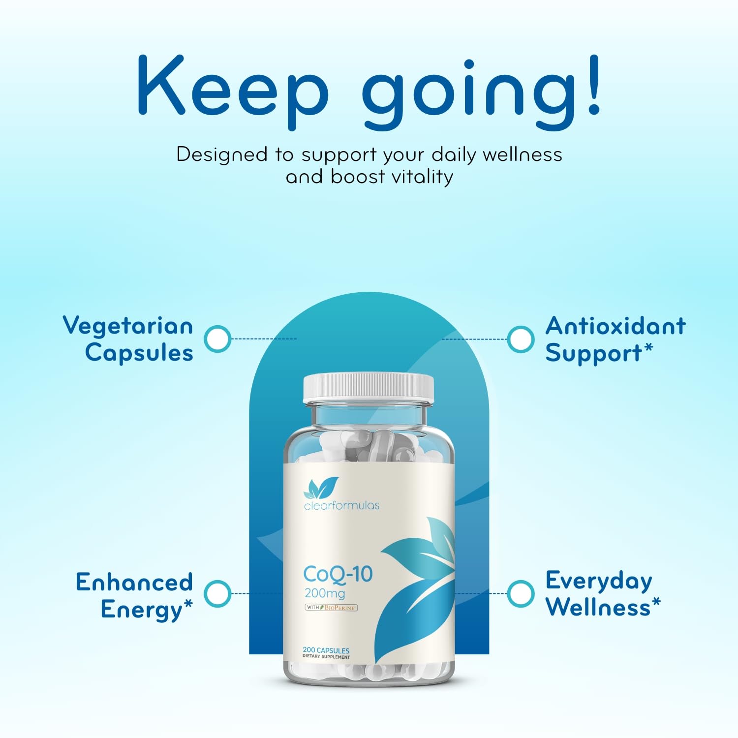 CoQ10 200mg with BioPerine - Enhanced Absorption Coenzyme Q10 200mg Potent Antioxidant for Heart Energy and Aging Support - High Stability CoQ10 Ubiquinone Caps - Made in a cGMP US Lab (100 Servings) — Amazon image 4