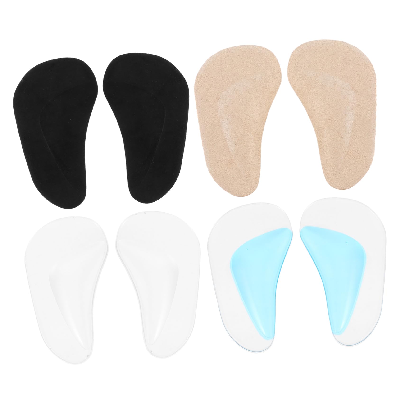 Ipetboom 8pcs Foot Correction Pad Reusable Pads High Heel Pads for Comfort Plantar Support High Foot Arch Children Arch Support Shoes Gadgets Jp Velvet