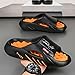 Men's Fashion Outerwear-Inspired Casual Sports Slippers - Non-Slip Thick Sole, Comfortable & Durable Beach Footwear (Black Orange,10)