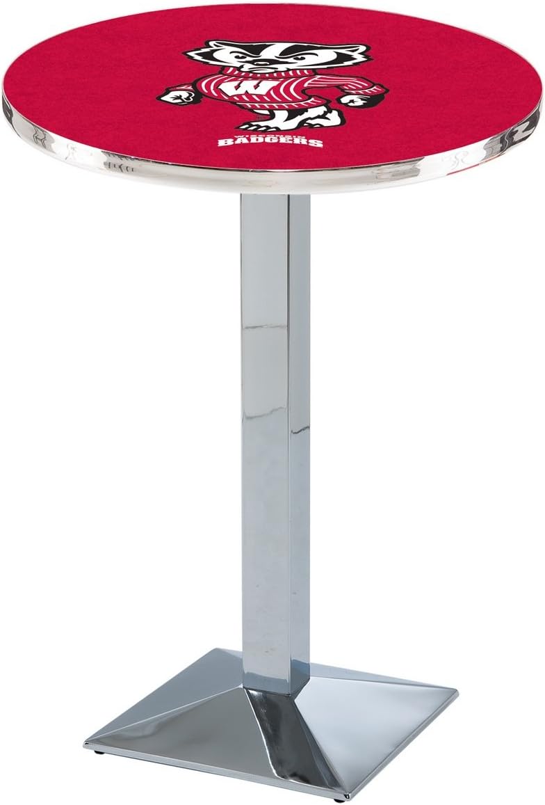 Holland Bar Stool Co. L217-42" Chrome Wisconsin Badger Pub Table