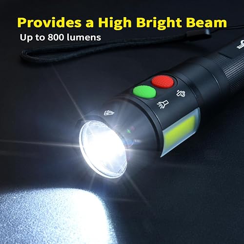 Miniatura 4 de Linterna electrónica de la varita del silbato para el tráfico, entrenamiento  USB C y recargable magnético, luz COB, base de imanes