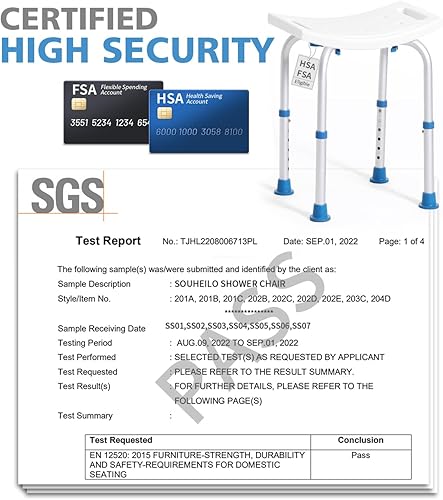 Miniatura 2 de Silla de ducha FSAHSA elegible para ducha interior, taburete de ducha para interior de bañera, asiento de ducha de montaje sin herramientas para