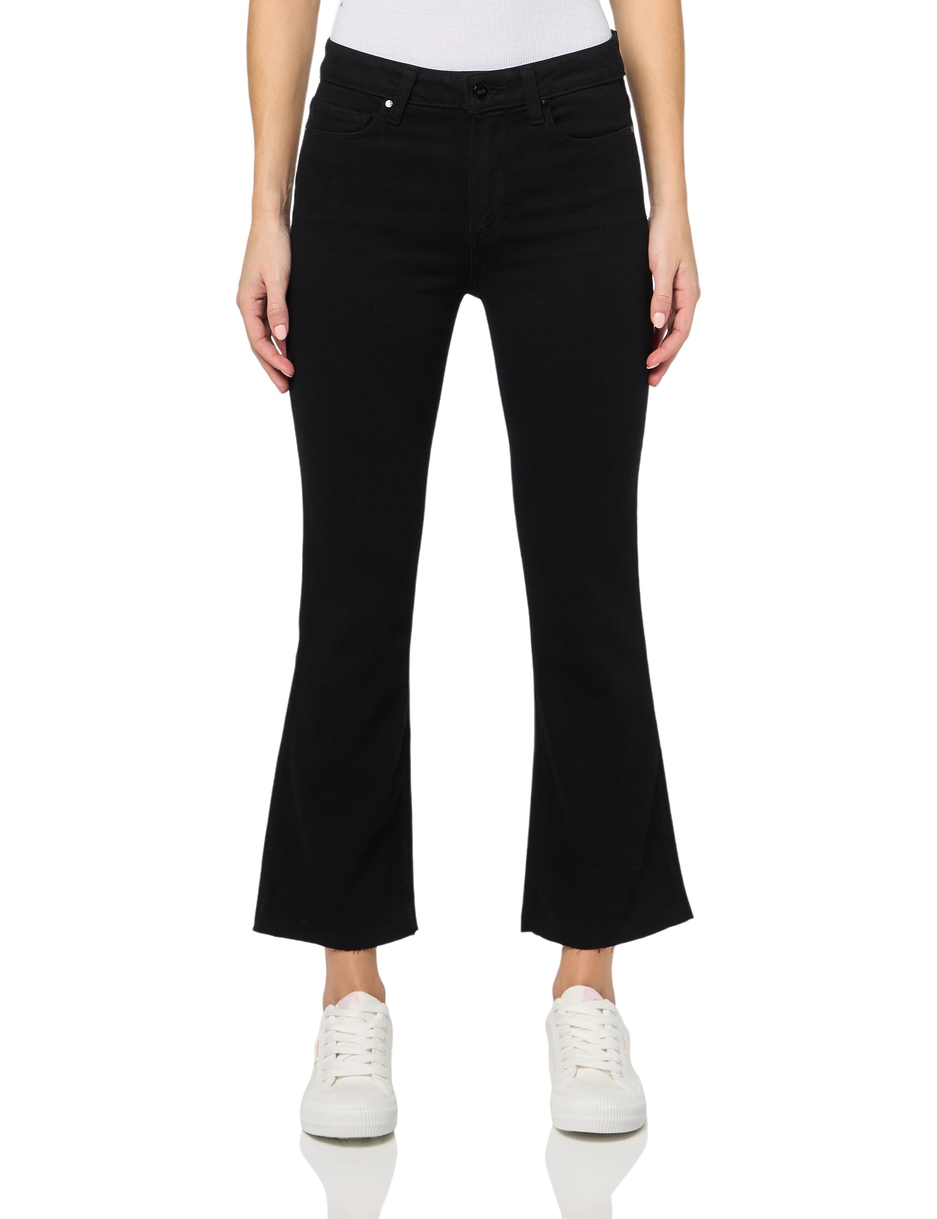 PAIGE Women's Colette Crop Flare Raw Hem Jeans