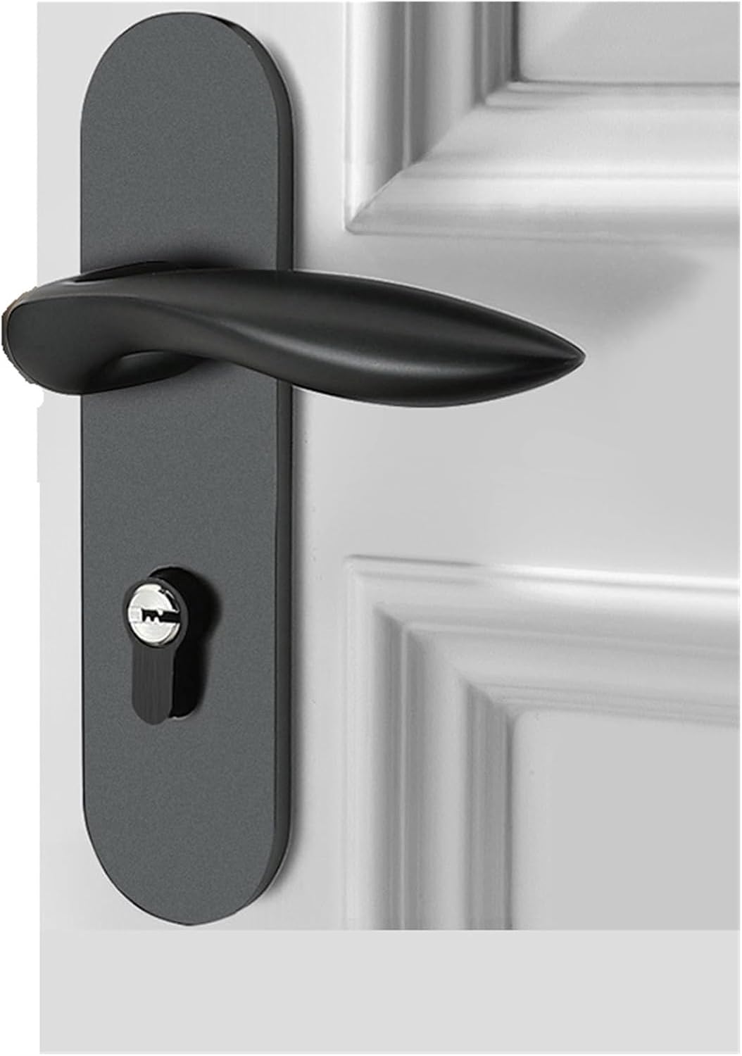 Door Lock Indoor Home Room Door Lock Bedroom Black Silent Split Lock Lock Wooden Door Handle(Type C-Silent Lock)