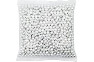 Inspirelle 1100pcs White Undrilled ABS Art Faux Pearls for Crafting