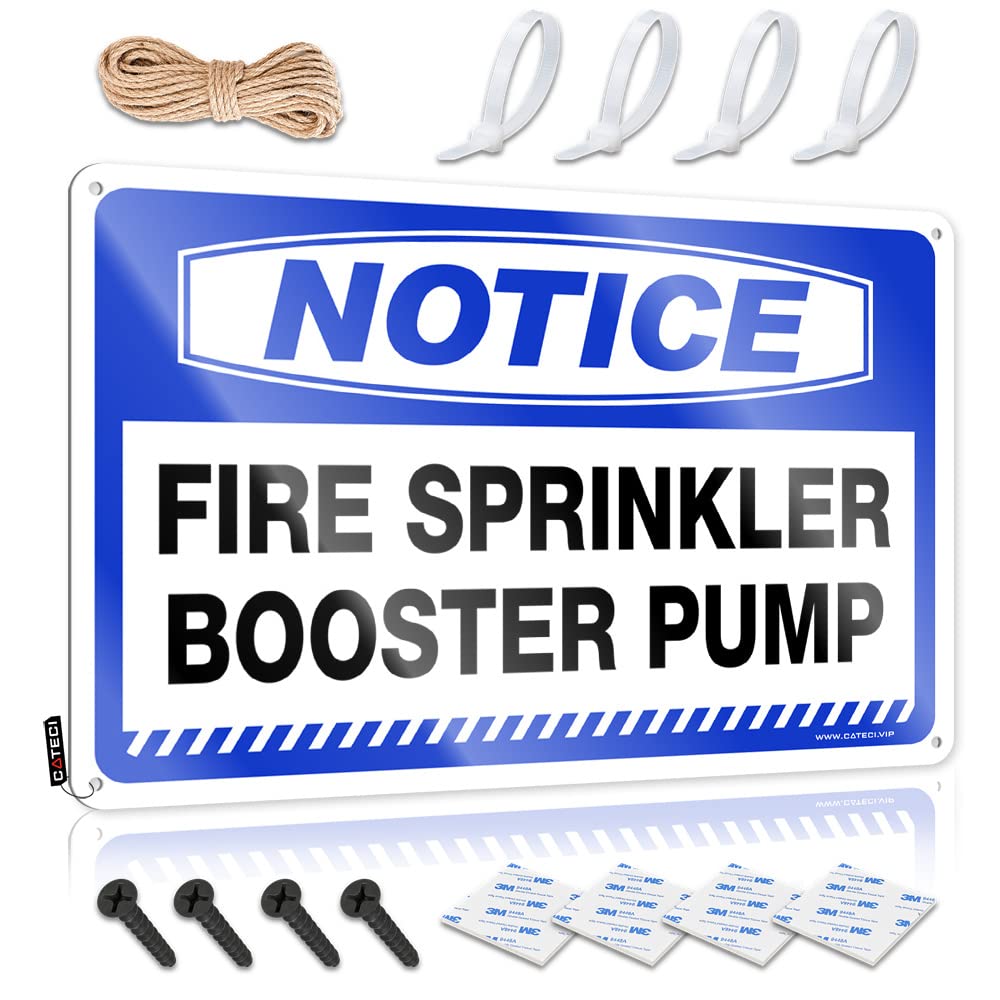 STWNVOITV Funny Desk Signs Notice Fire Sprinkler Booster Pump Tin Sign Bar Man Cave Decor Mancave Signs And Decor(20X30CM)