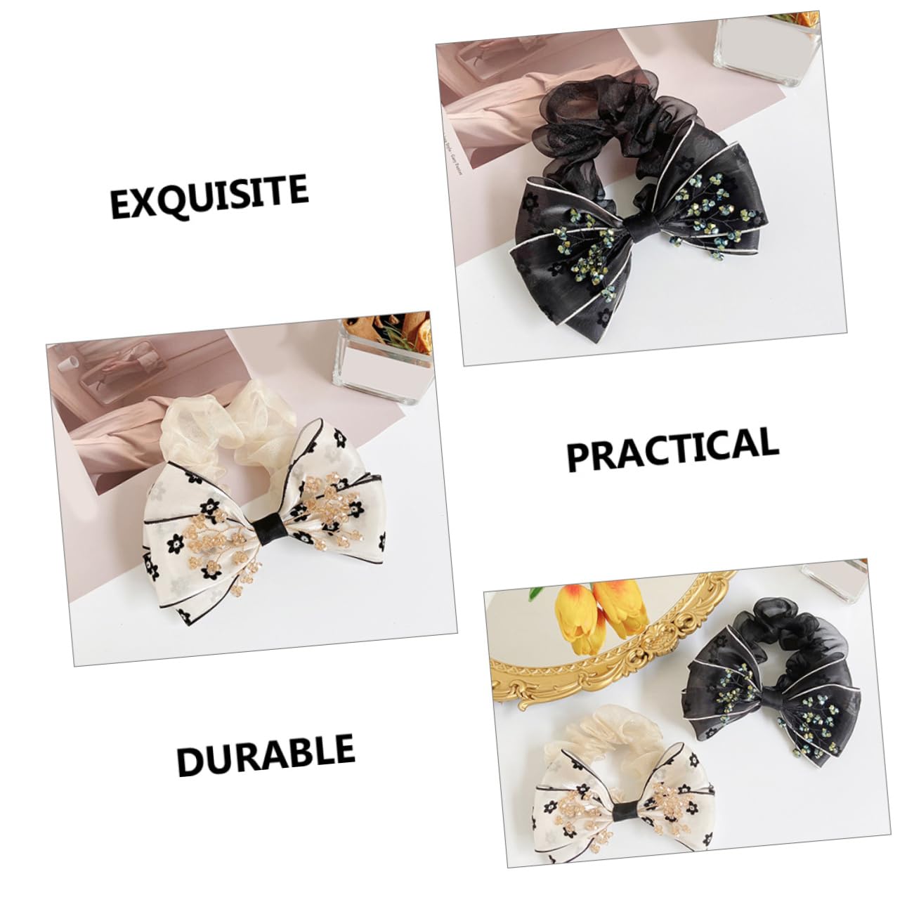 Beaupretty 10piezas Accesorios Cabello Diseño De Lazo y Elegantes Coletas Para Scrunchies Chic