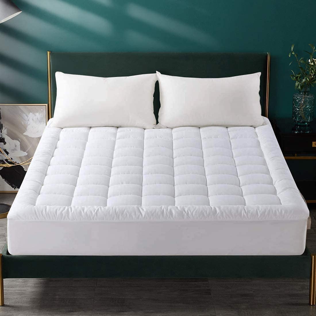 Looms & Leaves Extra Deep Quilted 100%Waterproof Mattress Protector (4 Ft Small Double)
