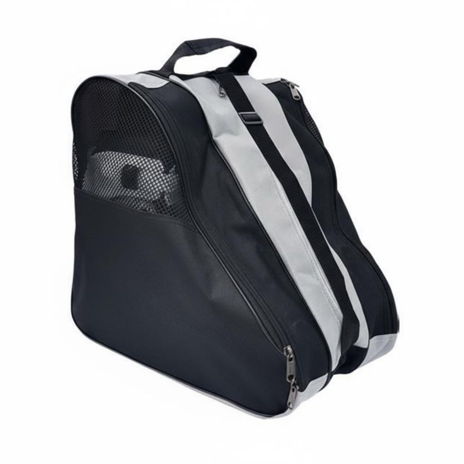 Skating-Schuh Tasche Schlittschuhtasche, Dreischichtige Verdickte Rollschuhtasche Schwarz-Grau