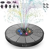Der einzigartigste Solarbrunnen mit buntem LED-Licht: 6 bunte LED-Lichter leuchten nachts (ca. 19 oder 20 Uhr). Die automatische RGB-Farbzykluseinstellung macht Ihre Nacht schöner. Hinweis: Benötigen Sie genügend Energie für die LED-Beleuchtung? Die Lichter funktionieren nicht, wenn keine Energie vorhanden ist. Eine volle Solarladung unterstützt die Beleuchtung von 4 bis 5 Stunden.