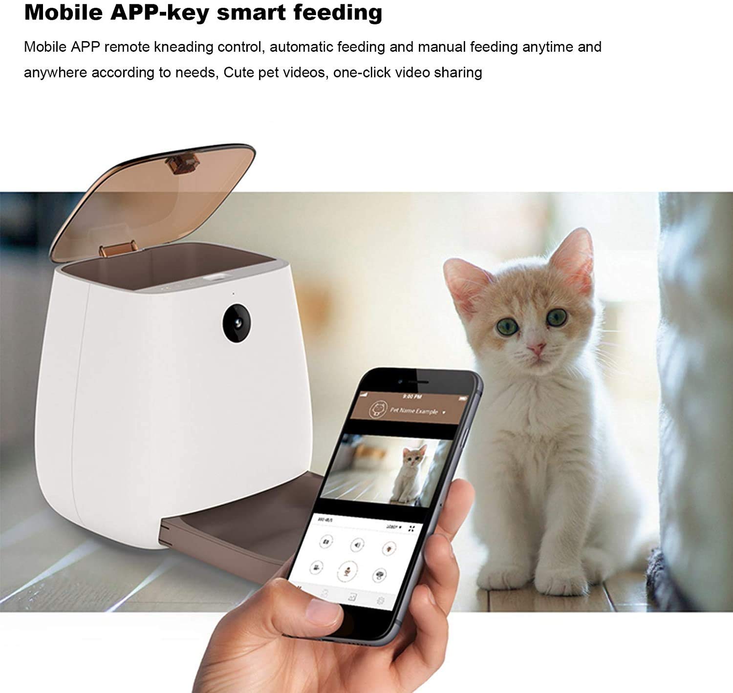 Alimentatore per animali domestici 4L, alimentatore automatico di gatti |Alimentatore del distributore di cibo per cani per cani Auto PET AUTO PET per cucciolo di gattino - Cucciolo di gattino -