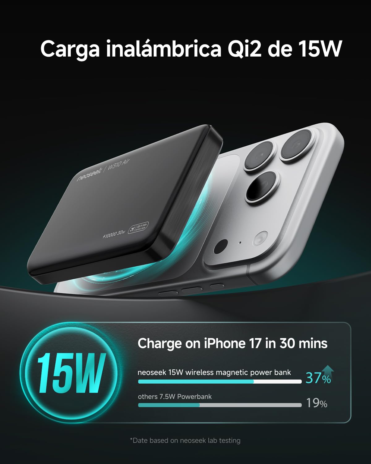 Qi2 15W Power Bank Magnético 10000mAh, Batería Externa Carga Rápida PD 30W, Cargador Portátil Inalámbrico Magsafe Compatible con iPhone 17 Pro MAX Air/16/15/14/13/12