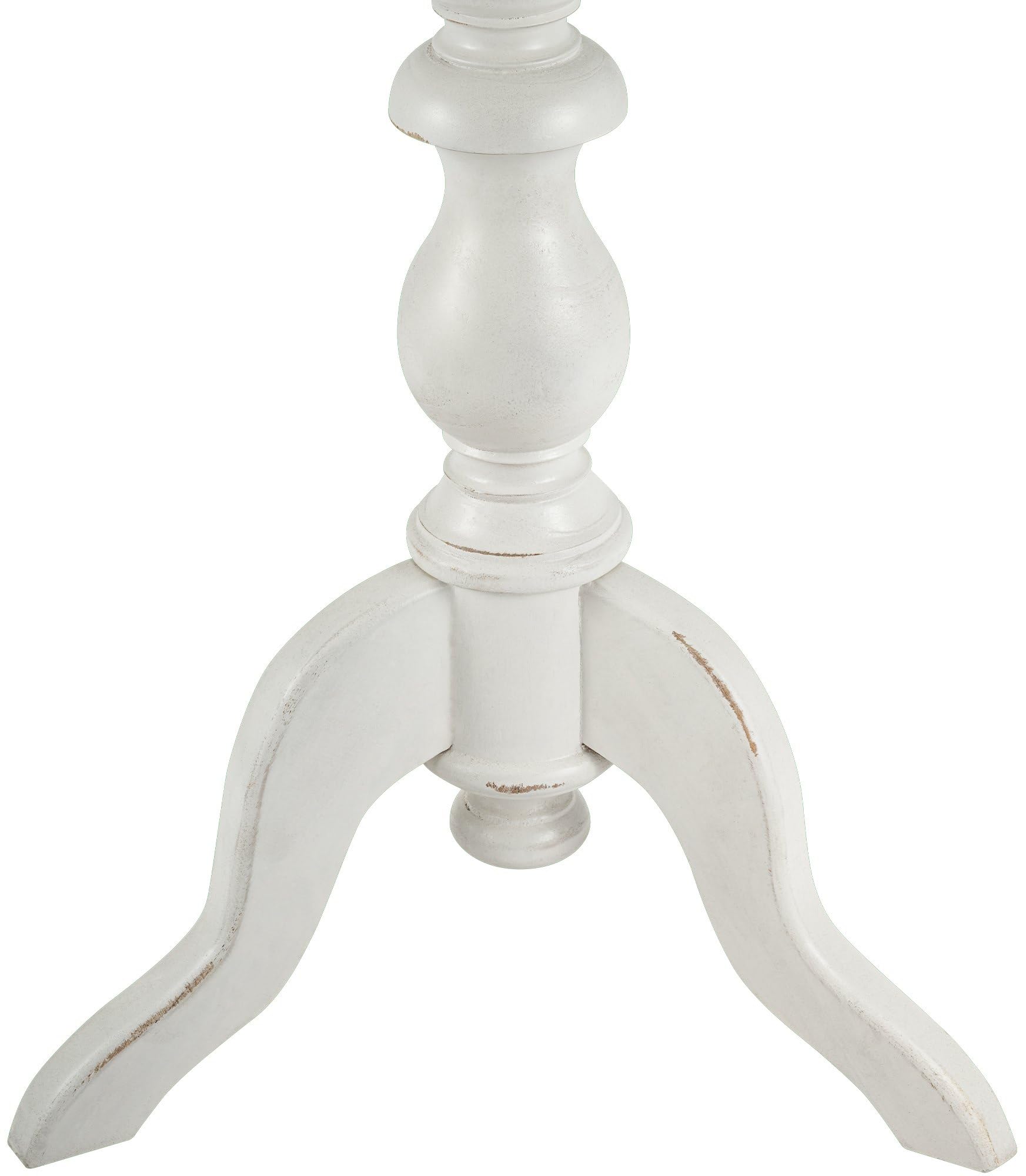 CLP Tavolino rotondo Wiva in legno, tavolino da 50 cm di diametro per soggiorno e sala da pranzo, in legno di Mindiholz di alta qualità, Colore:antico bianco