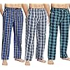 JupiterSecret Mens Pajama Pants Set Flannel Cotton Plaid Sleep & Lounge Pants, PJ Bottoms with Pockets and Button Fly