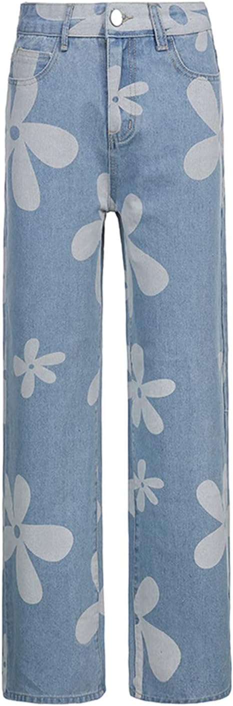 Women's Y2K Fashion Wide Leg High Waist Loose Fit Cargo Jeans Denim Pants Boyfriend Jeans for Teen Girls with Pockets - Image 4