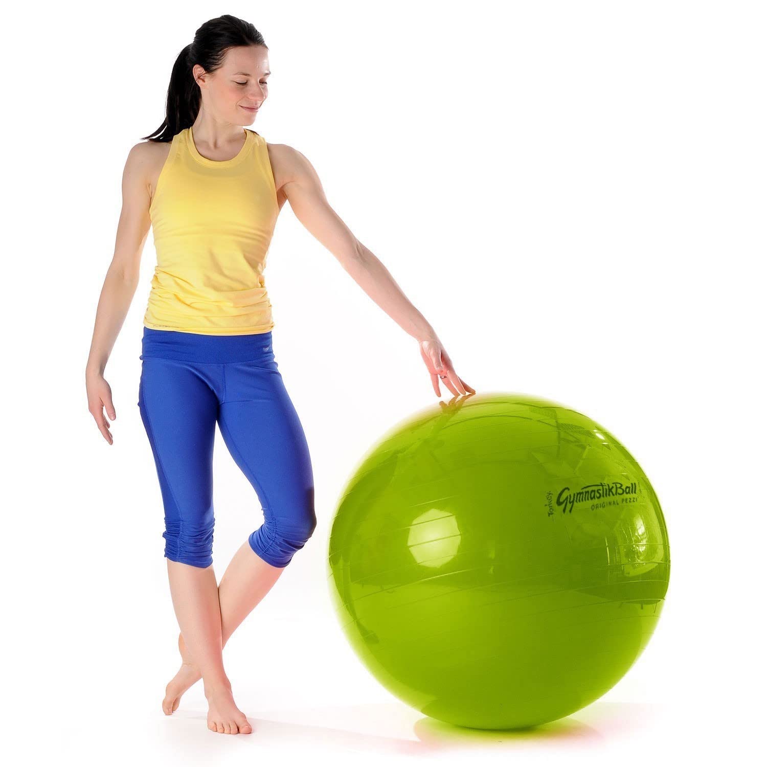 PEZZI Palla da ginnastica originale standard Ø 42 cm fino a 75 cm con vassoio per palla, portata fino a 400 kg, per fitness, riabilitazione, palestra, palestra, ufficio, sport